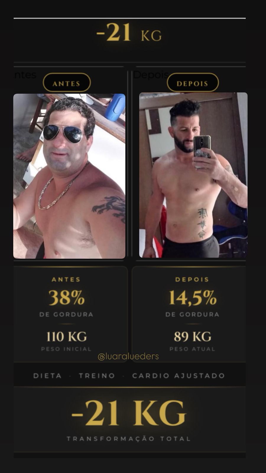Transformação cliente -21kg